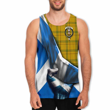 Houston Tartan Men's Tank Top with Family Crest Scotland Patriotic Style Men - Tartan Vibes Clothing