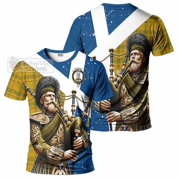Houston Tartan T-Shirt with Family Crest Scottish Bagpiper Vibes Kid's Shirt - Tartan Vibes Clothing