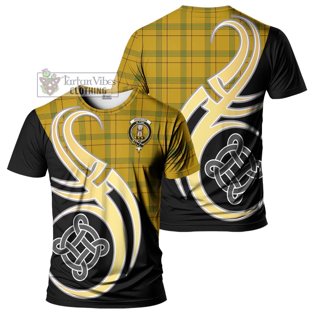 Houston Tartan T-Shirt with Family Crest and Celtic Symbol Style Kid's Shirt - Tartan Vibes Clothing