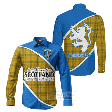 Houston Family Crest Tartan Long Sleeve Button Shirt Celebrate Saint Andrew's Day in Style Men's Shirt S - Tartan Vibes Clothing