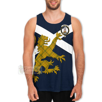 Houston Tartan Lion Rampant Men's Tank Top Proudly Display Your Heritage with Alba Gu Brath and Clan Name Men - Tartan Vibes Clothing
