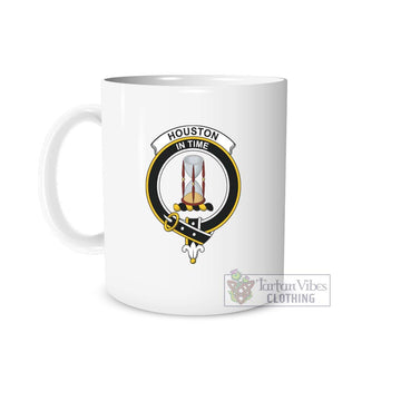 Houston Family Crest Ceramic Mug White - 2D-tartanvibesclothing