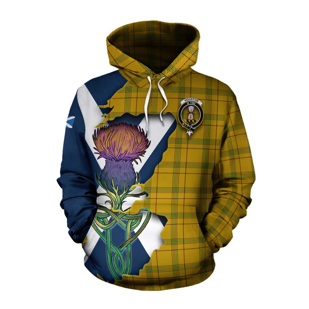 Houston Tartan Family Crest Cotton Hoodie Scottish Thistle Celtic Inspired Pullover Hoodie XS - Tartan Vibes Clothing