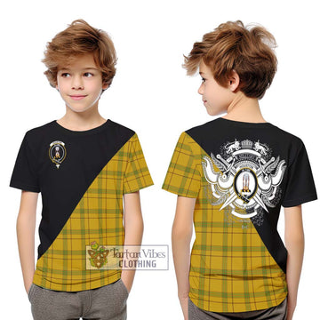 Houston Tartan Kid T-Shirt with Family Crest and Military Logo Style Youth XL Size14 - Tartan Vibes Clothing