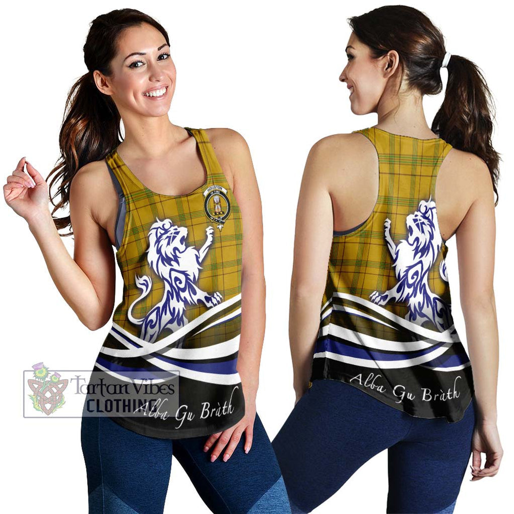 Houston Tartan Women's Racerback Tanks with Alba Gu Brath Regal Lion Emblem 4XL - Tartan Vibes Clothing