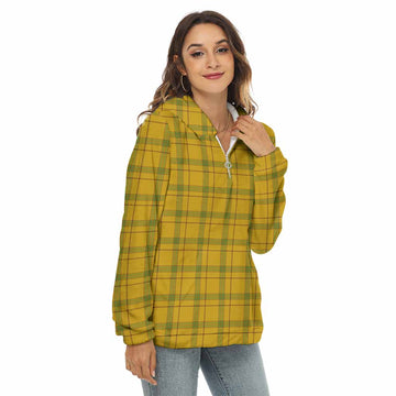 Houston Tartan Women's Borg Fleece Hoodie with Half Zip Female - Tartan Vibes Clothing