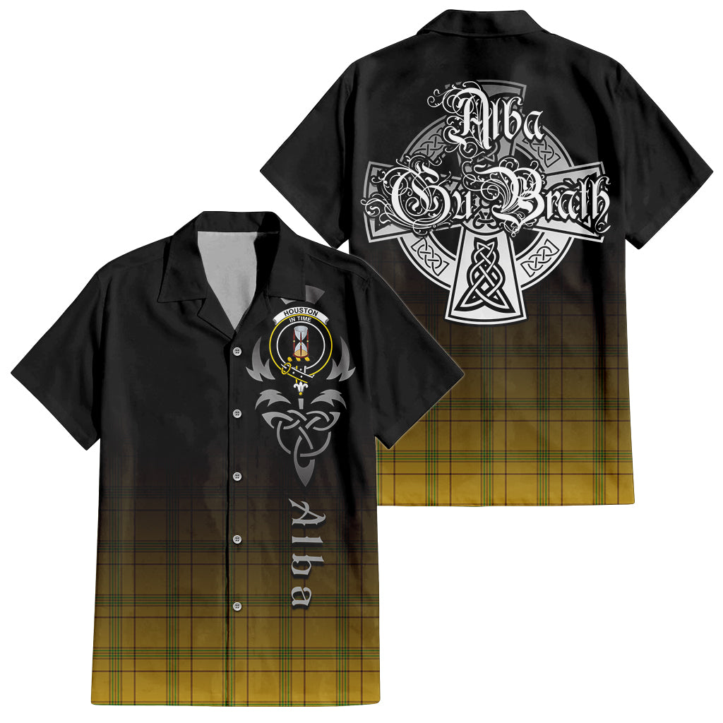 Houston Tartan Hawaiian Shirt Shirt Featuring Alba Gu Brath Family Crest Celtic Inspired Kid - Tartan Vibes Clothing