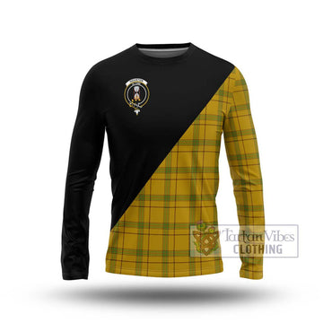 Houston Tartan Long Sleeve T-Shirt with Family Crest and Military Logo Style Unisex - Tartan Vibes Clothing