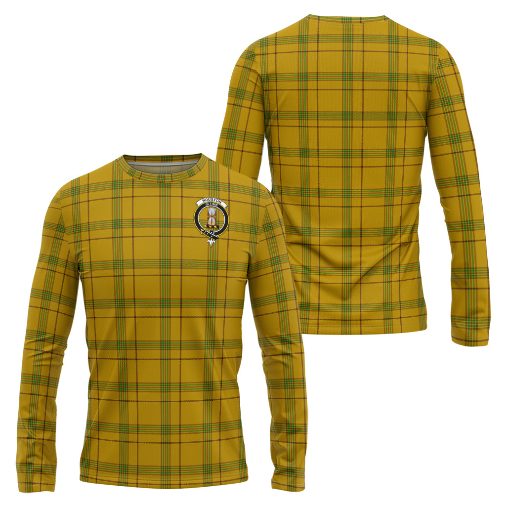 Houston Tartan Long Sleeve T-Shirt with Family Crest Unisex - Tartan Vibes Clothing