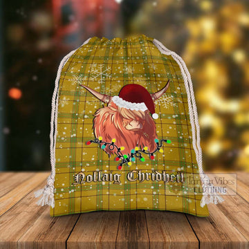 Houston Tartan Christmas Santa's Bag with Twinkle Highland Cattle - Tartan Vibes Clothing