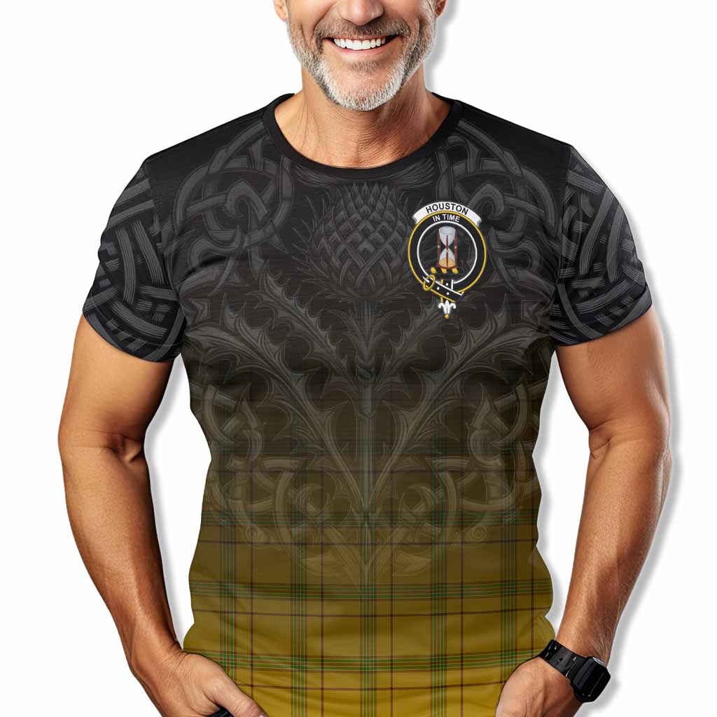 Houston Tartan T-Shirt with Family Crest Celtic Thistle Vibes Kid's Shirt - Tartan Vibes Clothing