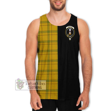 Houston Tartan Men's Tank Top with Family Crest and Half Of Me Style Men - Tartan Vibes Clothing