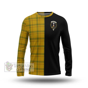 Houston Tartan Long Sleeve T-Shirt with Family Crest and Half Of Me Style Unisex - Tartan Vibes Clothing