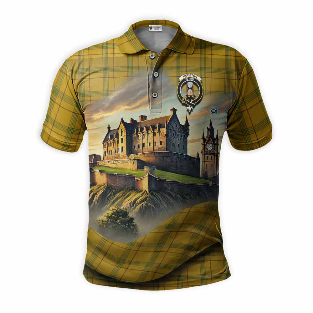 Tartan Vibes Clothing Houston Tartan Family Crest Polo Shirt with Scottish Ancient Castle Stype