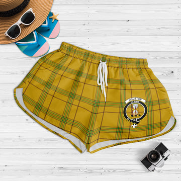 houston-tartan-womens-shorts-with-family-crest
