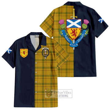 Houston Tartan Hawaiian Shirt Alba with Scottish Lion Royal Arm Half Style Kid - Tartan Vibes Clothing
