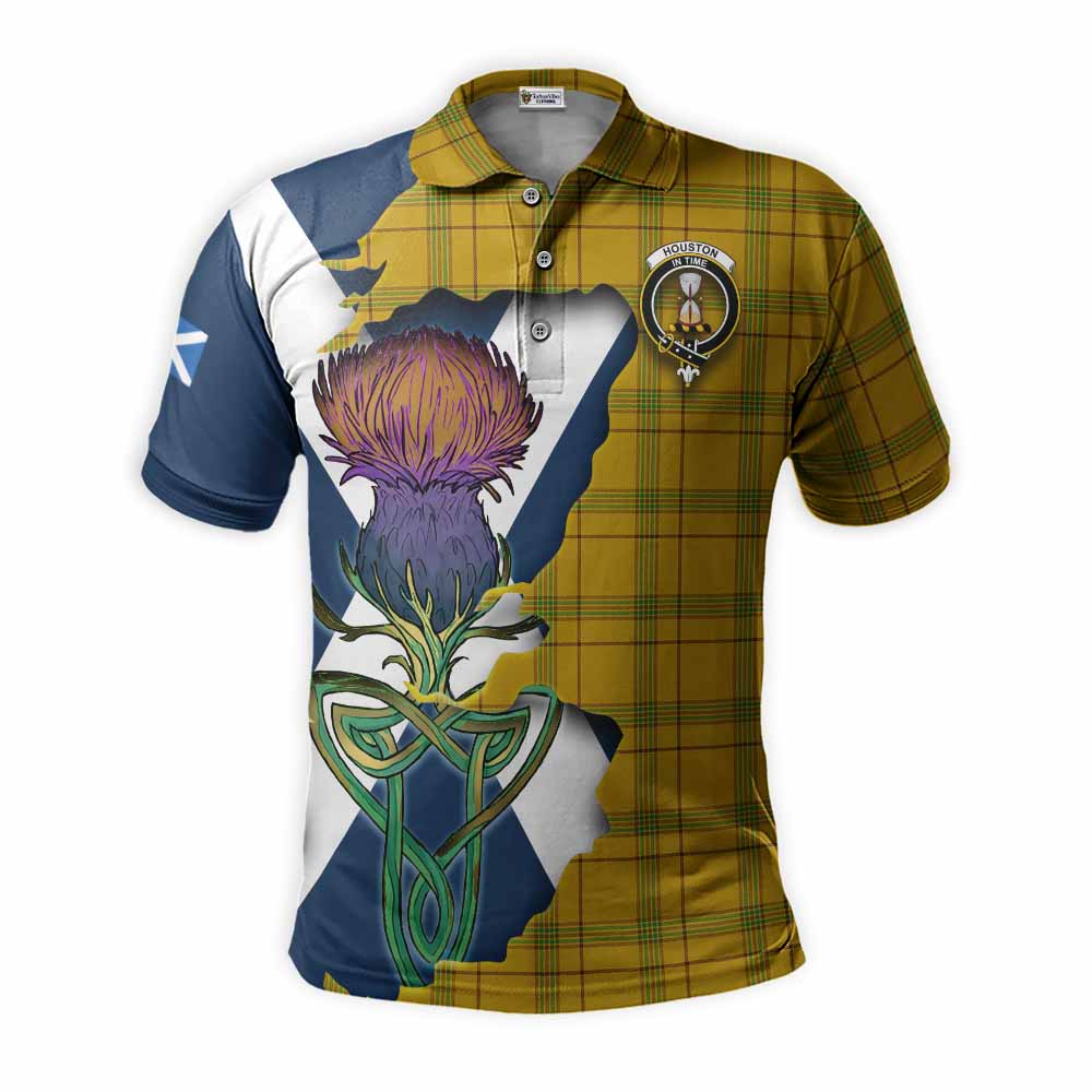 Houston Tartan Family Crest Polo Shirt Scottish Thistle Celtic Inspired Kid - Tartan Vibes Clothing