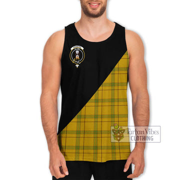Houston Tartan Men's Tank Top with Family Crest and Military Logo Style Men - Tartan Vibes Clothing