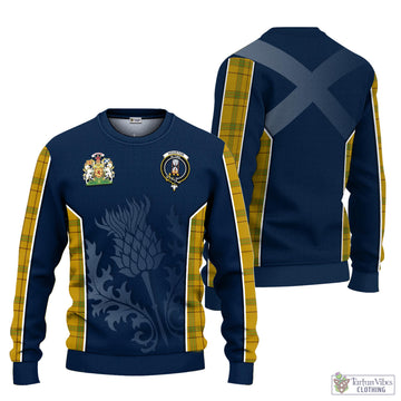 Houston Tartan Knitted Sweatshirt with Family Crest and Scottish Thistle Vibes Sport Style