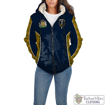 Houston Tartan Sherpa Hoodie with Family Crest and Scottish Thistle Vibes Sport Style