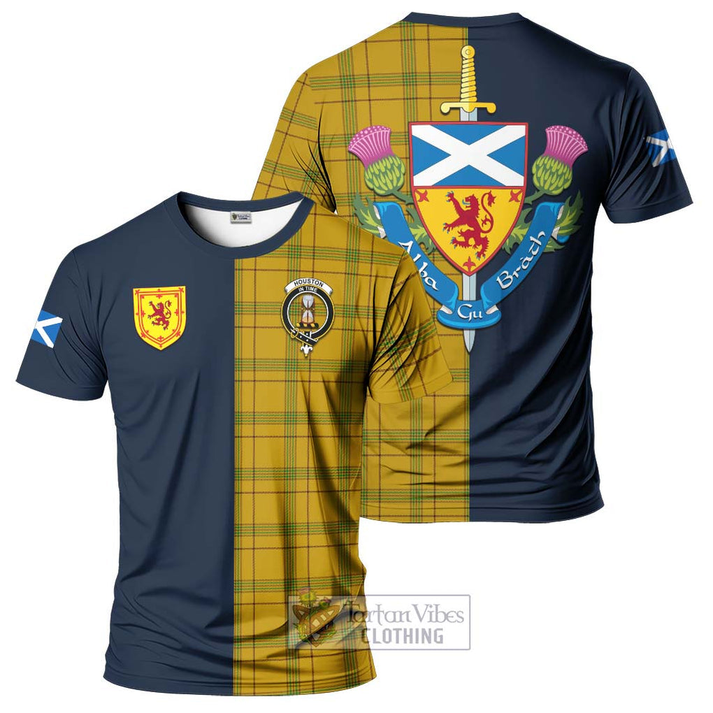Houston Tartan T-Shirt Alba with Scottish Lion Royal Arm Half Style Kid's Shirt - Tartan Vibes Clothing
