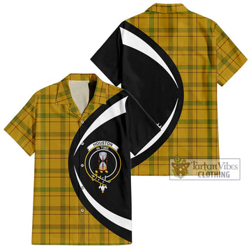 Houston Tartan Hawaiian Shirt with Family Crest Circle Style Kid - Tartan Vibes Clothing