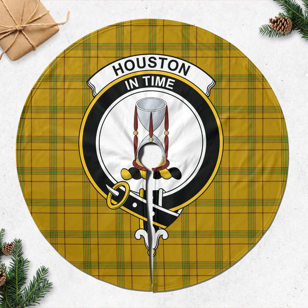 Houston Tartan Christmas Tree Skirt with Family Crest 47*47 inch - Tartan Vibes Clothing