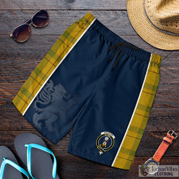 Houston Tartan Men's Shorts with Family Crest and Lion Rampant Vibes Sport Style