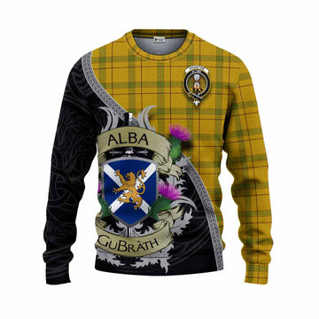 Houston Tartan Family Crest Knitted Sweater Lion Rampant Royal Thistle Shield Celtic Inspired Unisex - Tartan Vibes Clothing