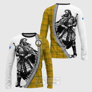 Houston Tartan Clan Crest Long Sleeve T-Shirt with Highlander Warrior Celtic Style Unisex - Tartan Vibes Clothing