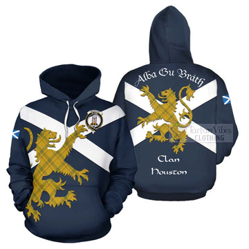 Houston Tartan Lion Rampant Hoodie Proudly Display Your Heritage with Alba Gu Brath and Clan Name Zip Hoodie - Tartan Vibes Clothing