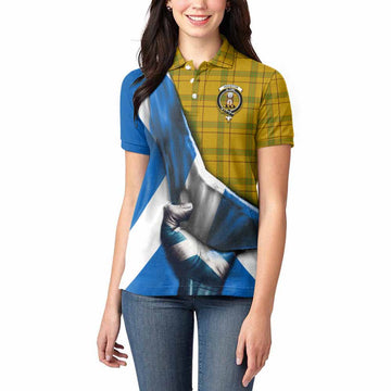 Houston Tartan Women's Polo Shirt with Family Crest Scotland Patriotic Style Women - Tartan Vibes Clothing