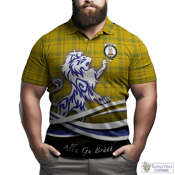 Houston Tartan Polo Shirt with Alba Gu Brath Regal Lion Emblem