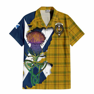 Houston Tartan Family Crest Hawaiian Shirt Scottish Thistle Celtic Inspired Kid - Tartan Vibes Clothing