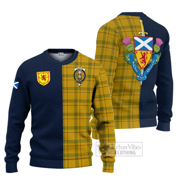 Houston Tartan Ugly Sweater Alba with Scottish Lion Royal Arm Half Style Unisex - Tartan Vibes Clothing
