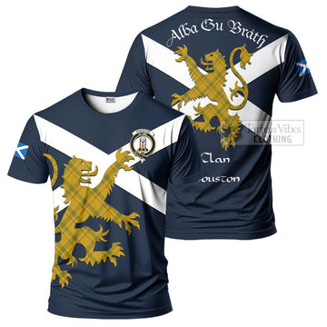 Houston Tartan Lion Rampant T-Shirt Proudly Display Your Heritage with Alba Gu Brath and Clan Name Kid's Shirt - Tartan Vibes Clothing