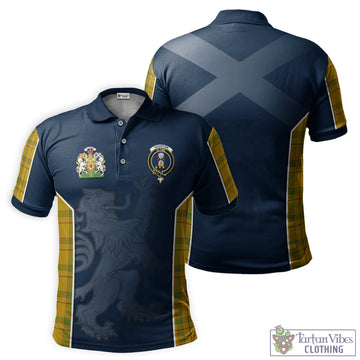 Houston Tartan Men's Polo Shirt with Family Crest and Lion Rampant Vibes Sport Style