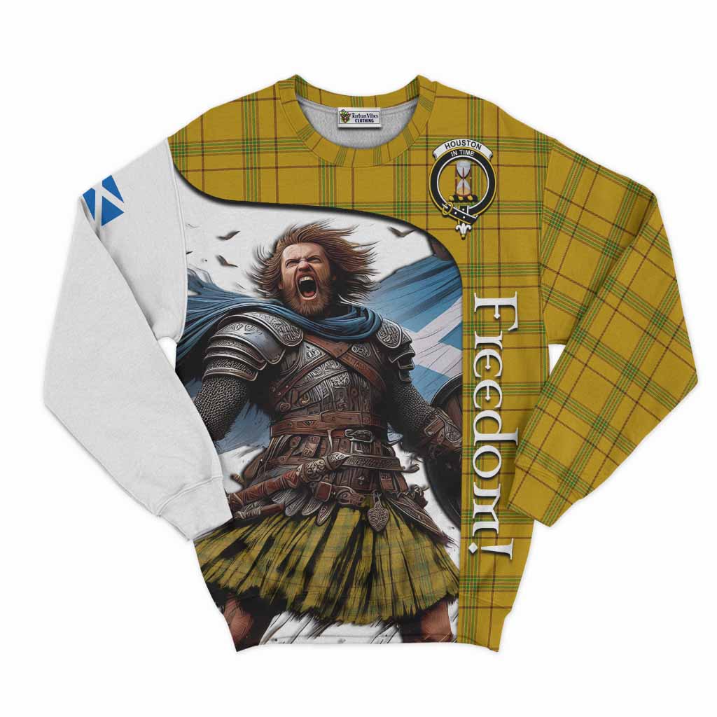 Houston Crest Tartan Sweatshirt Inspired by the Freedom of Scottish Warrior Unisex - Tartan Vibes Clothing