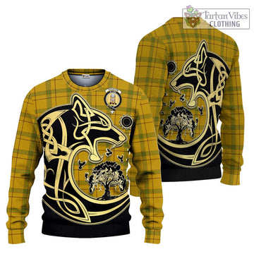 Houston Tartan Ugly Sweater with Family Crest Celtic Wolf Style Unisex - Tartan Vibes Clothing