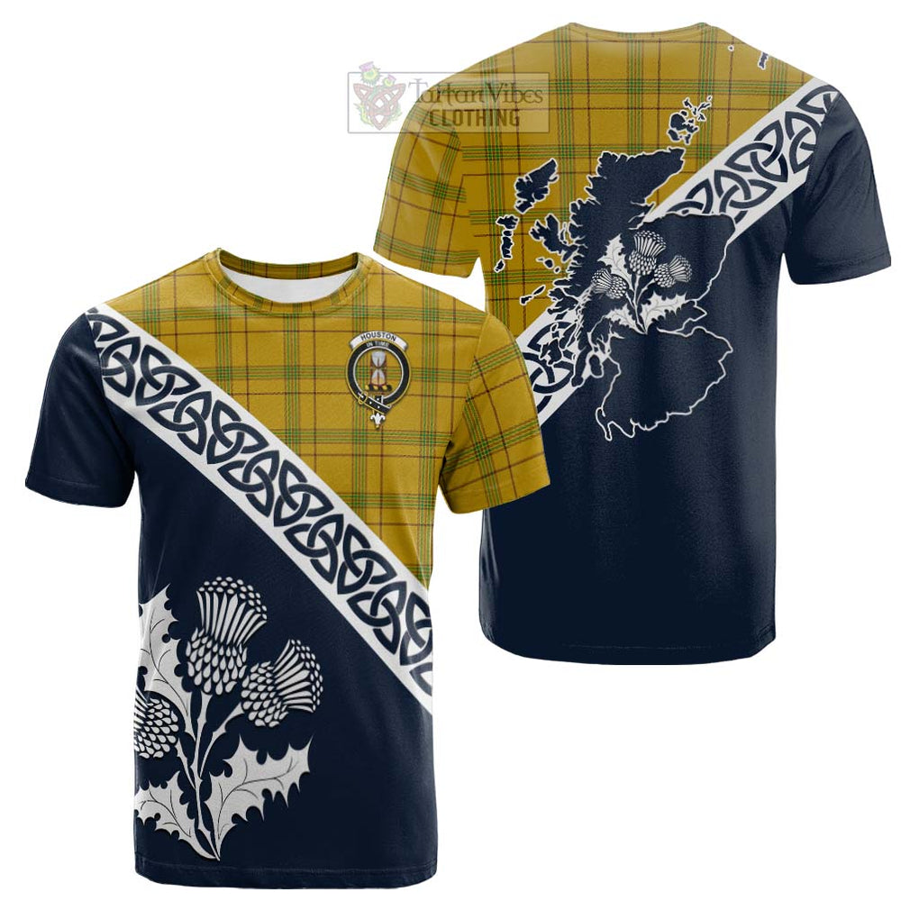 Houston Tartan Cotton T-shirt Featuring Thistle and Scotland Map Kid's Shirt - Tartan Vibes Clothing