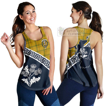 Houston Tartan Women's Racerback Tanks Featuring Thistle and Scotland Map 4XL - Tartan Vibes Clothing