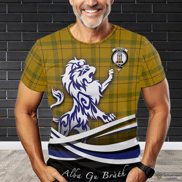 Houston Tartan T-Shirt with Alba Gu Brath Regal Lion Emblem
