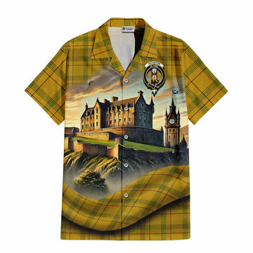 Houston Tartan Family Crest Hawaiian Shirt with Scottish Ancient Castle Style Kid - Tartan Vibes Clothing