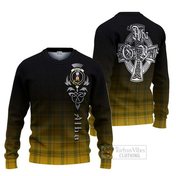 Houston Tartan Ugly Sweater Featuring Alba Gu Brath Family Crest Celtic Inspired Unisex - Tartan Vibes Clothing