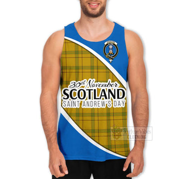 Houston Family Crest Tartan Men's Tank Top Celebrate Saint Andrew's Day in Style Men - Tartan Vibes Clothing