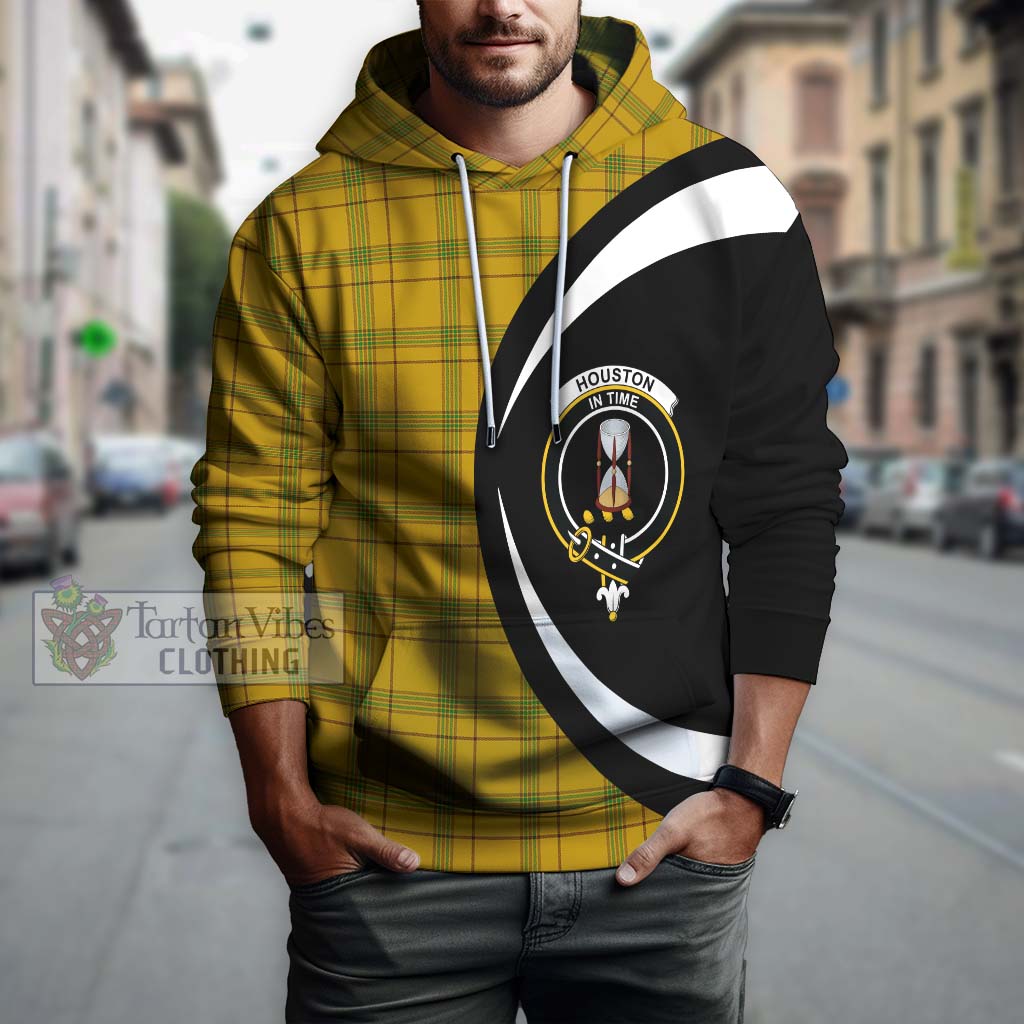 Houston Tartan Hoodie with Family Crest Circle Style Zip Hoodie - Tartan Vibes Clothing