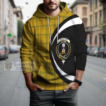 Houston Tartan Hoodie with Family Crest Circle Style Zip Hoodie - Tartan Vibes Clothing