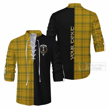 Houston Tartan Ghillie Kilt Shirt with Family Crest and Half Of Me Style Men - Tartan Vibes Clothing