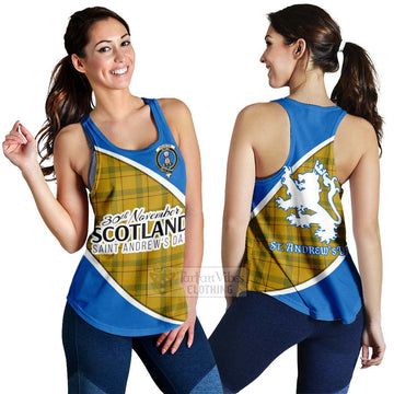 Houston Family Crest Tartan Women's Racerback Tanks Celebrate Saint Andrew's Day in Style 4XL - Tartan Vibes Clothing