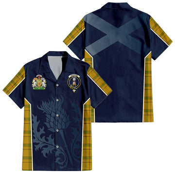 Houston Tartan Hawaiian Shirt with Family Crest and Scottish Thistle Vibes Sport Style Kid - Tartan Vibes Clothing